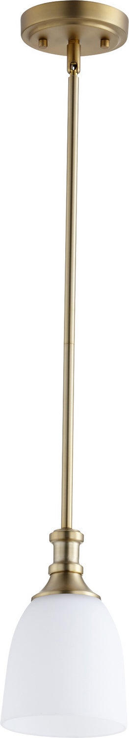Quorum 3811-80 One Light Pendant, Aged Brass Finish - LightingWellCo