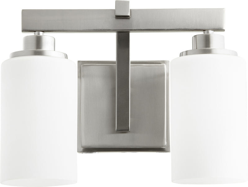 Quorum 5207-2-65 Two Light Vanity, Satin Nickel Finish - LightingWellCo