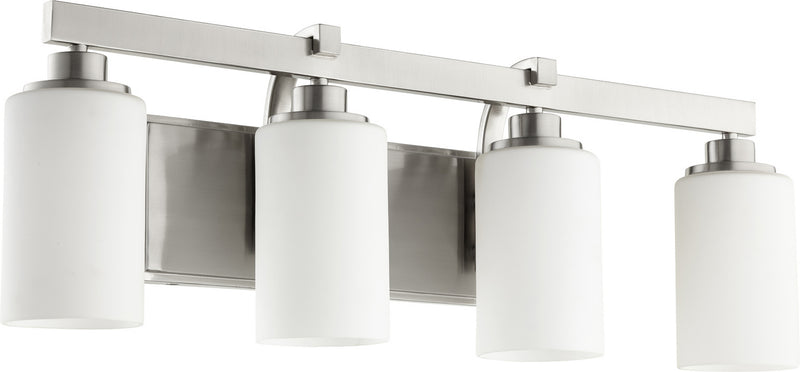 Quorum 5207-4-65 Four Light Vanity, Satin Nickel Finish - LightingWellCo