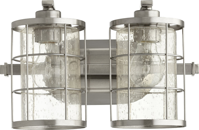 Quorum 5364-2-65 Two Light Vanity, Satin Nickel Finish - LightingWellCo