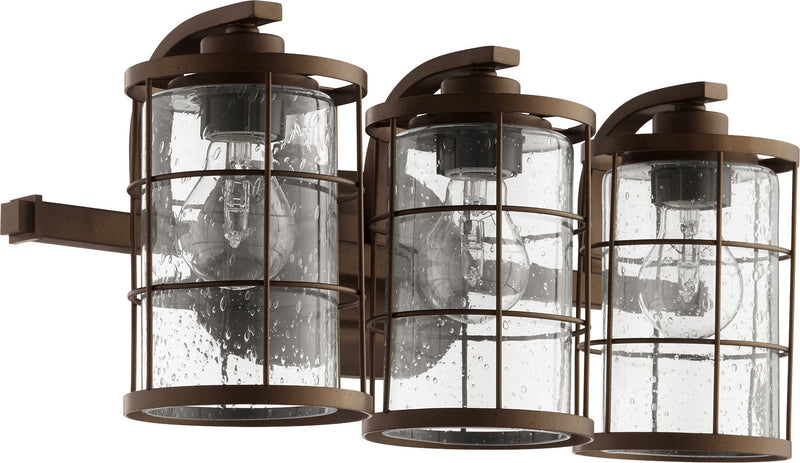 Quorum 5364-3-86 Three Light Vanity, Oiled Bronze Finish - LightingWellCo