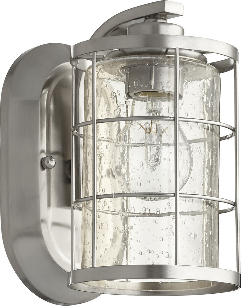 Quorum 5464-1-65 One Light Wall Mount, Satin Nickel Finish - LightingWellCo