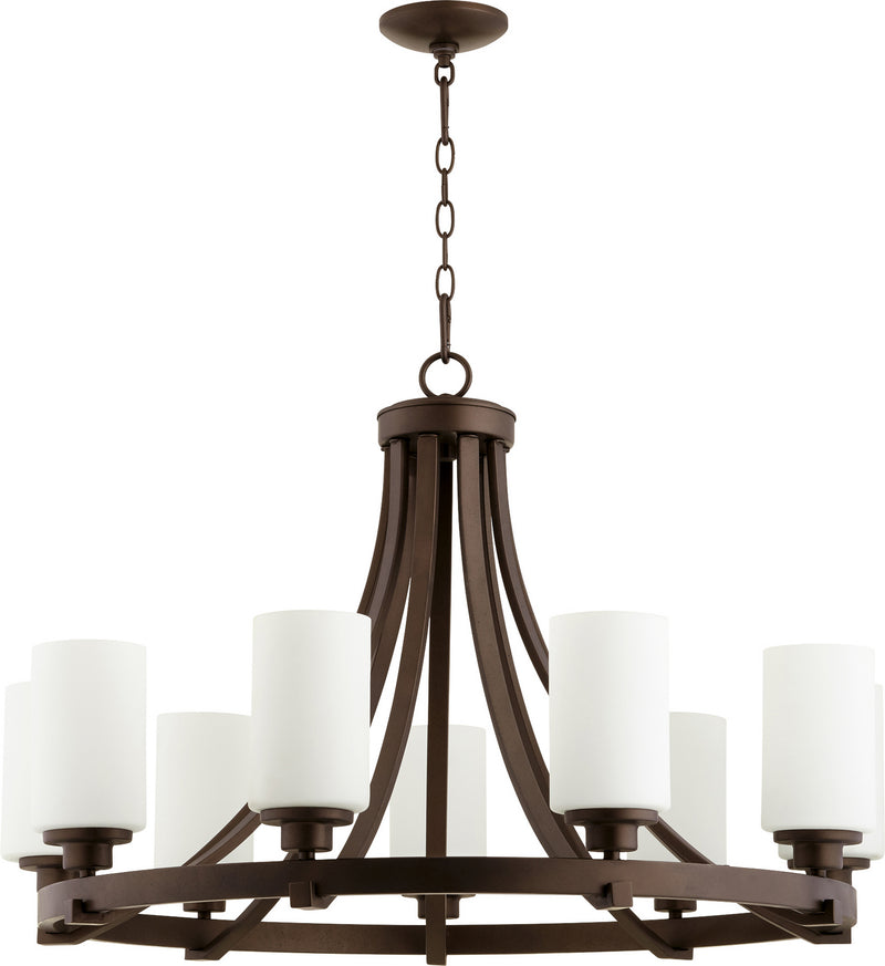 Quorum 6207-9-86 Nine Light Chandelier, Oiled Bronze Finish - LightingWellCo