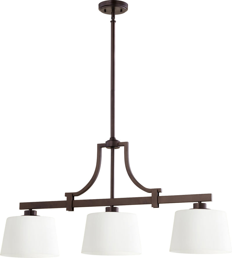 Quorum 6507-3-86 Three Light Island Pendant, Oiled Bronze Finish - LightingWellCo