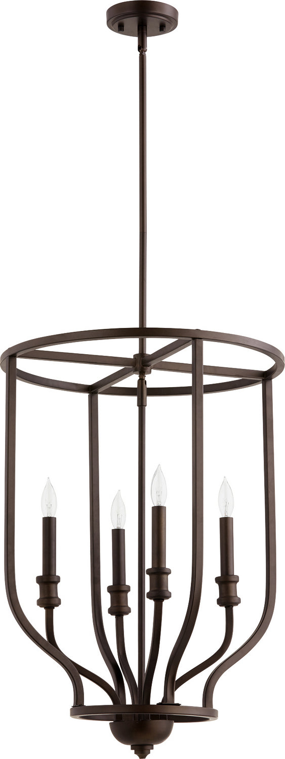 Quorum 6711-4-86 Four Light Entry Pendant, Oiled Bronze Finish - LightingWellCo