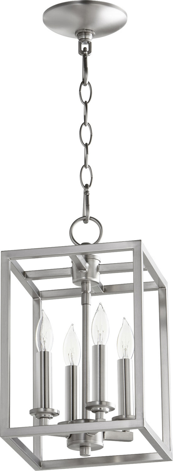 Quorum 6731-4-165 Four Light Entry Pendant, Satin Nickel Finish - LightingWellCo