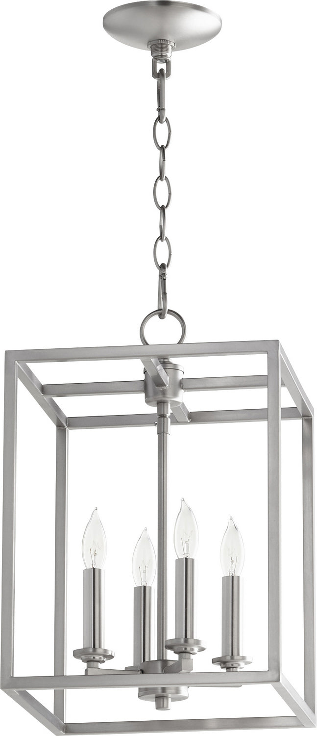 Quorum 6731-4-65 Four Light Entry Pendant, Satin Nickel Finish - LightingWellCo