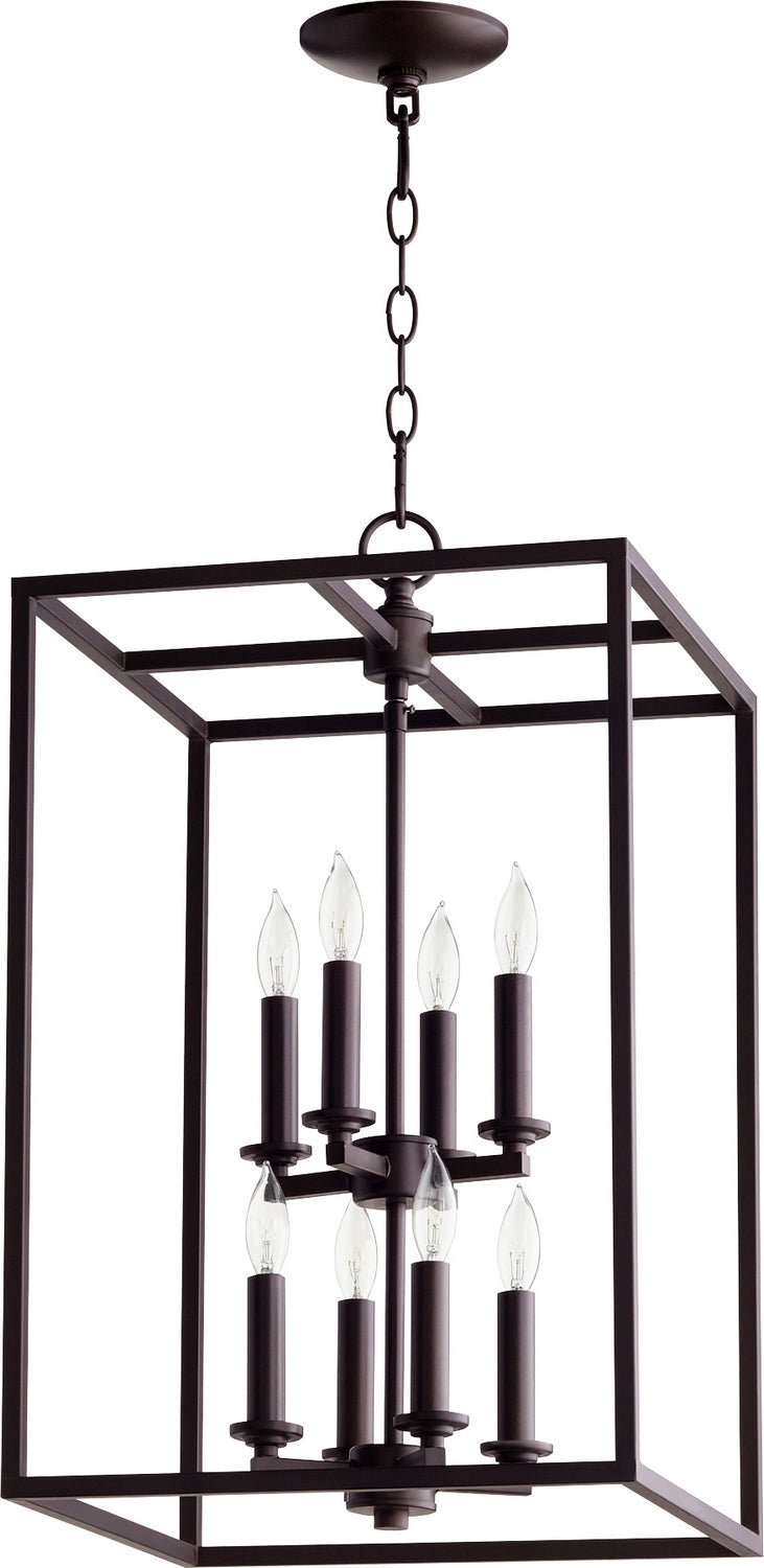 Quorum 6731-8-86 Eight Light Entry Pendant, Oiled Bronze Finish - LightingWellCo