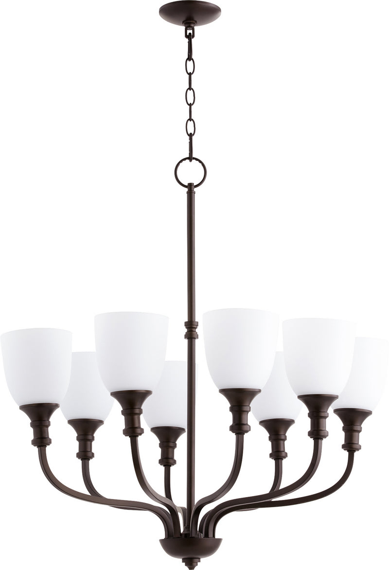 Quorum 6811-8-86 Eight Light Chandelier, Oiled Bronze Finish - LightingWellCo