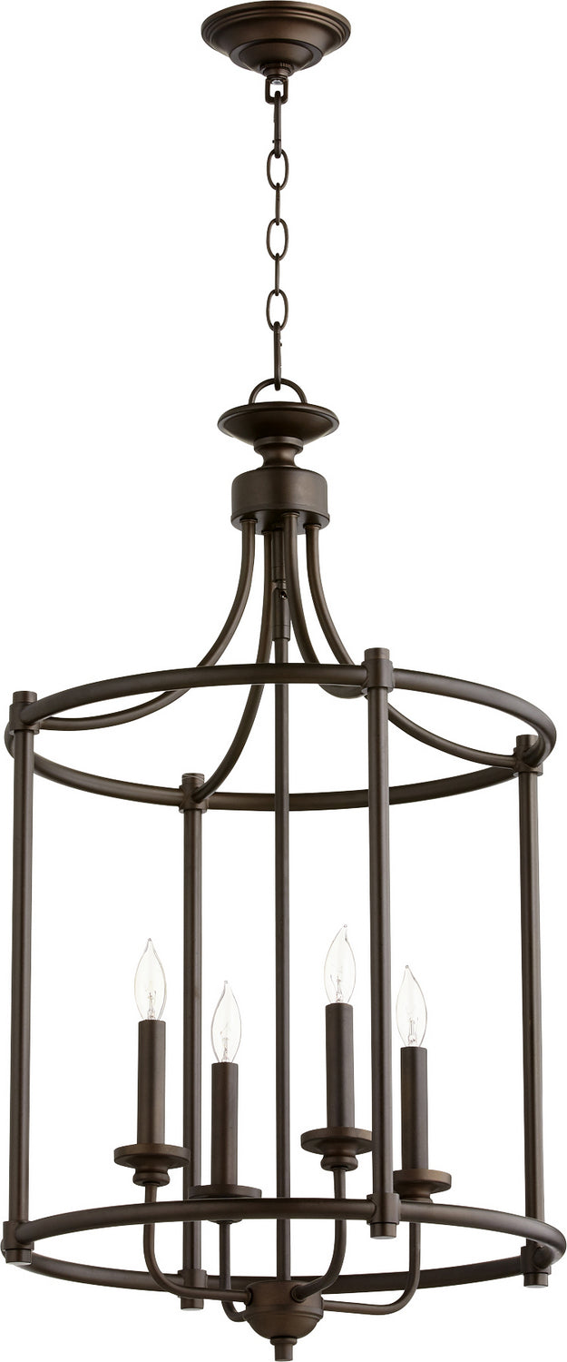 Quorum 6822-4-86 Four Light Entry Pendant, Oiled Bronze Finish - LightingWellCo