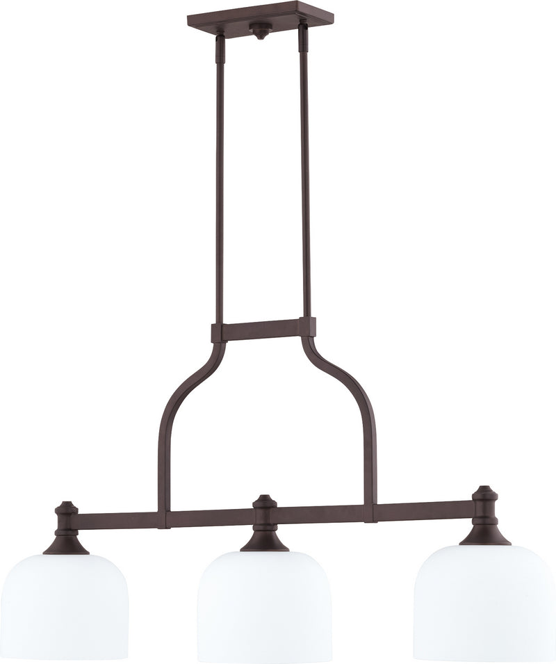 Quorum 6911-3-86 Three Light Island Pendant, Oiled Bronze Finish - LightingWellCo