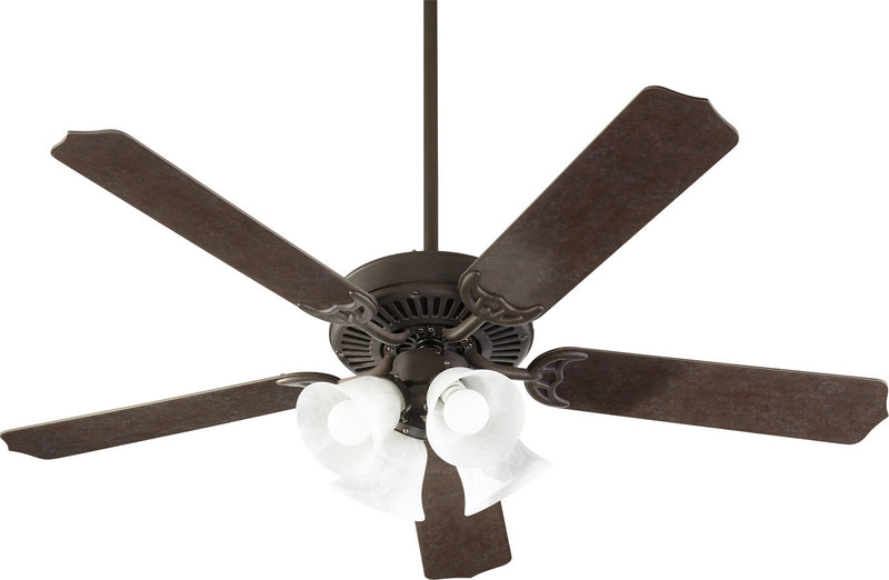 Quorum 7525-144 52``Ceiling Fan, Toasted Sienna w/ Faux Alabaster Finish - LightingWellCo