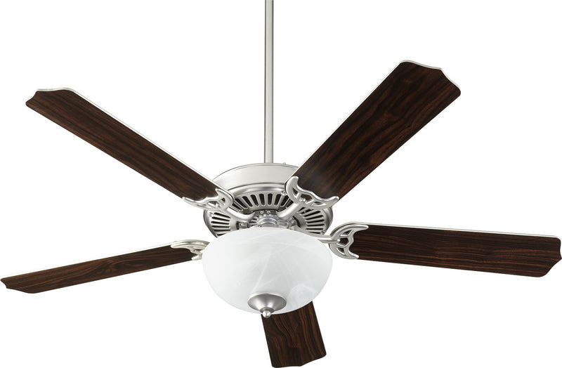 Quorum 7525-9265 52``Ceiling Fan, Satin Nickel w/ Faux Alabaster Finish - LightingWellCo