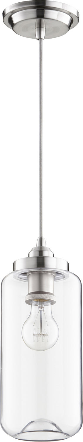 Quorum 847-65 One Light Pendant, Satin Nickel Finish - LightingWellCo