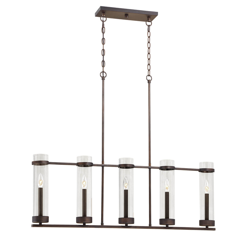 Millennium 1975-RBZ Five Light Island Pendant, Rubbed Bronze Finish - LightingWellCo