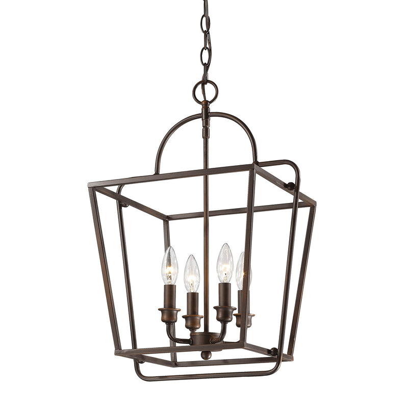Millennium 3237-RBZ Four Light Pendant, Rubbed Bronze Finish - LightingWellCo