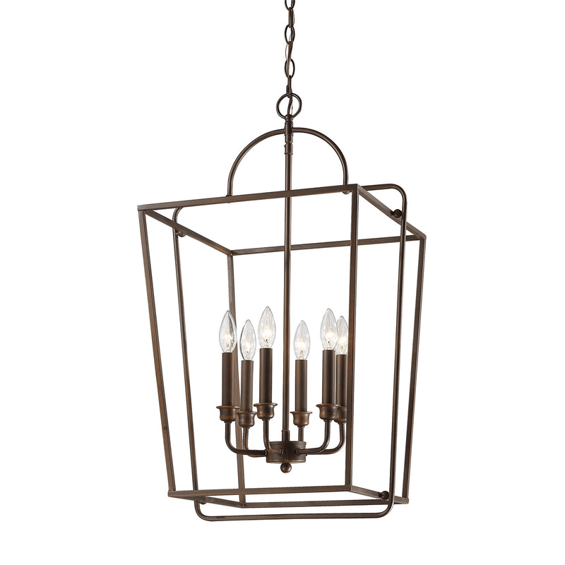 Millennium 3238-RBZ Six Light Pendant, Rubbed Bronze Finish - LightingWellCo
