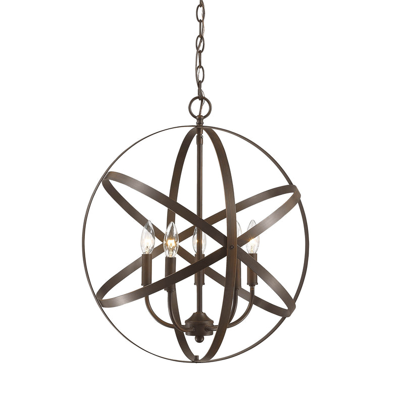 Millennium 3239-RBZ Five Light Pendant, Rubbed Bronze Finish - LightingWellCo