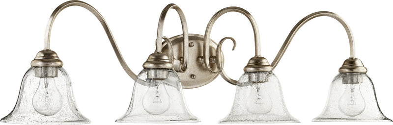Quorum 5110-4-60 Four Light Vanity, Aged Silver Leaf w/ Clear/Seeded Finish - LightingWellCo