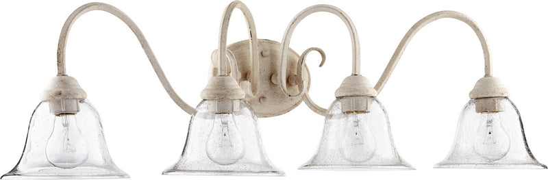 Quorum 5110-4-170 Four Light Vanity, Persian White w/ Clear/Seeded Finish - LightingWellCo