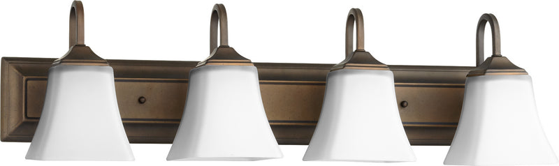 Quorum 5104-4-86 Four Light Vanity, Oiled Bronze w/ Satin Opal Finish - LightingWellCo