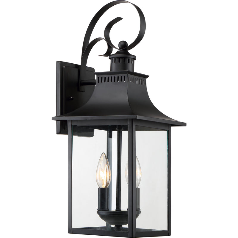 Quoizel CCR8408K Two Light Outdoor Wall Lantern, Mystic Black Finish - LightingWellCo