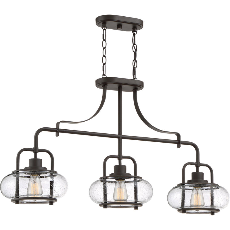 Quoizel TRG338OZ Three Light Island Chandelier, Old Bronze Finish - LightingWellCo