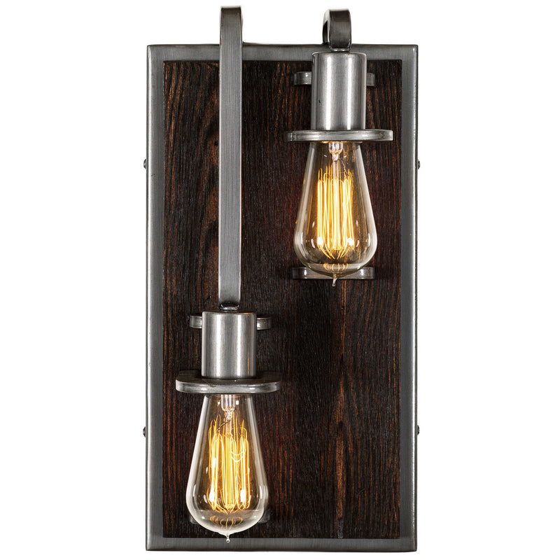 Varaluz 268W02LSL Two Light Wall Sconce, Steel Finish - LightingWellCo