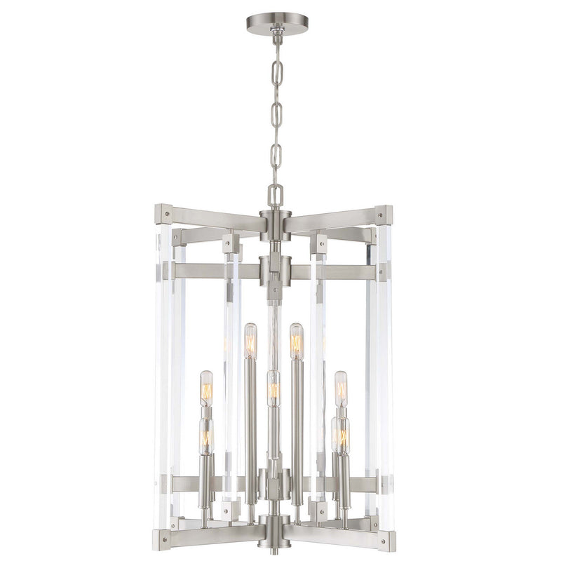 Varaluz 292C12SN 12 Light Chandelier, Satin Nickel Finish - LightingWellCo