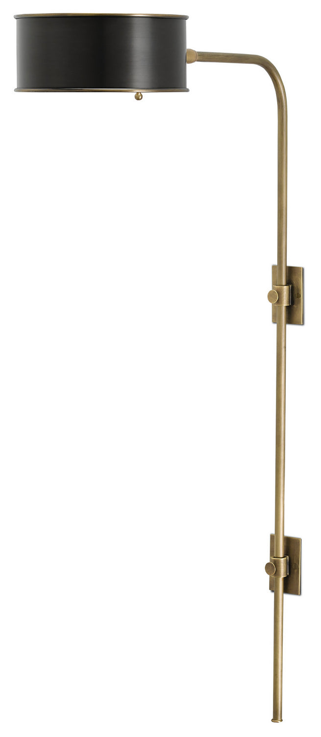 Currey and Company 5000-0059 One Light Wall Sconce, Antique Brass/Black Finish - LightingWellCo