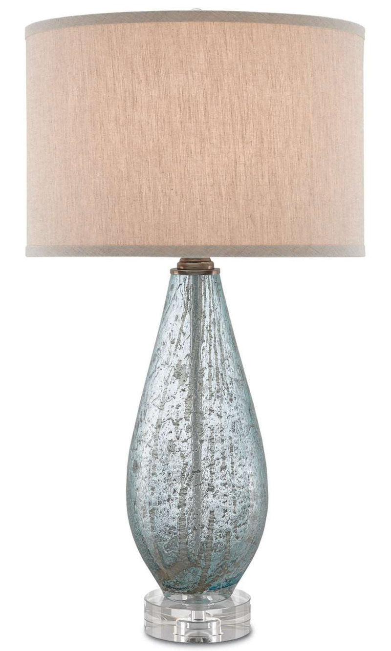 Currey and Company 6000-0181 One Light Table Lamp, Pale Blue Speckle Finish - LightingWellCo