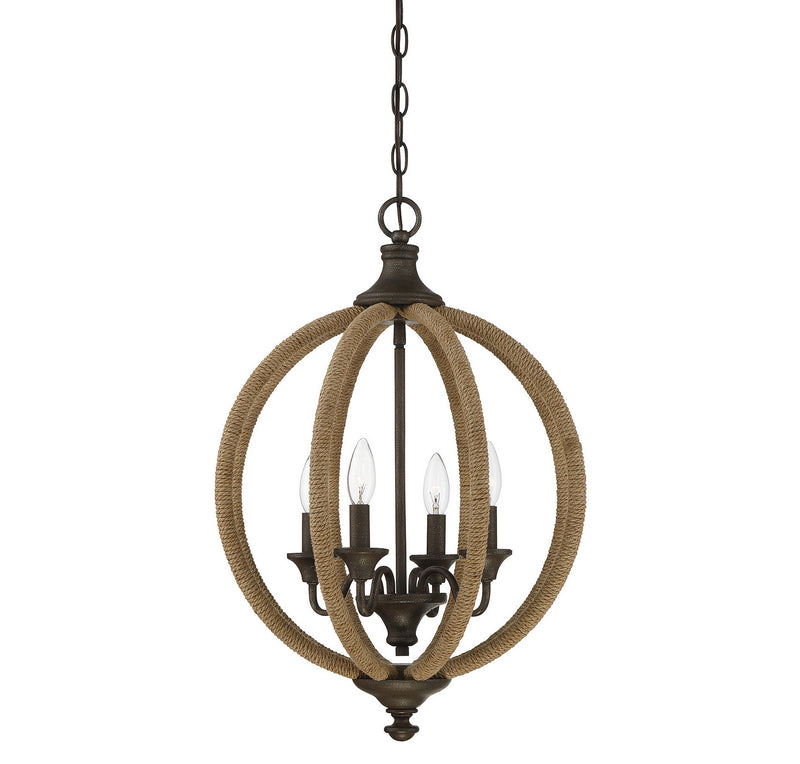 Savoy House Findlay 7-9215-4-32 Four Light Pendant, Artisan Rust Finish - LightingWellCo