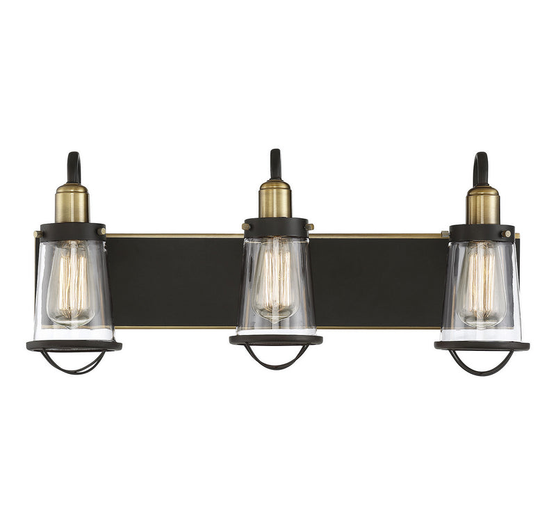 Savoy House Lansing 8-1780-3-79 Three Light Bath Bar, English Bronze & Warm Brass Finish - LightingWellCo