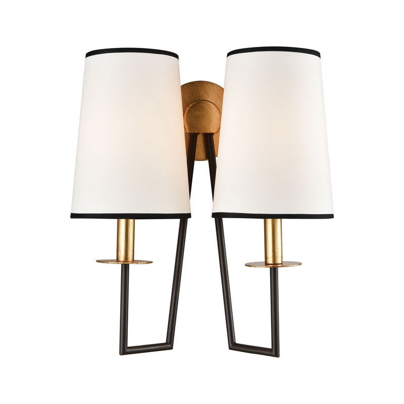 ELK Home 1141-077 Two Light Wall Sconce, Gold Leaf Finish-LightingWellCo