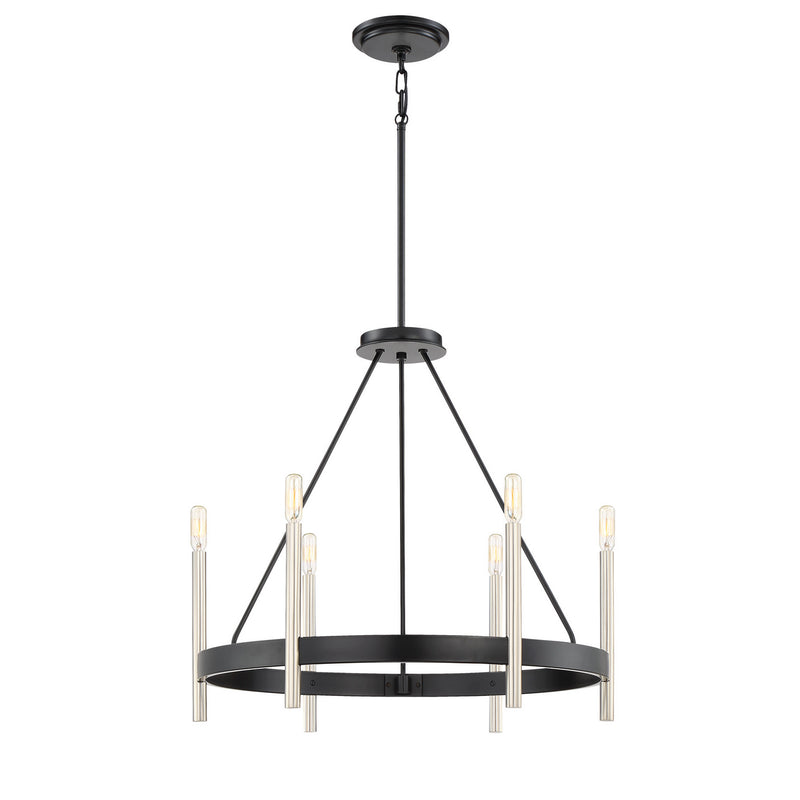 Quoizel ATH5006K Six Light Chandelier, Mystic Black Finish - LightingWellCo