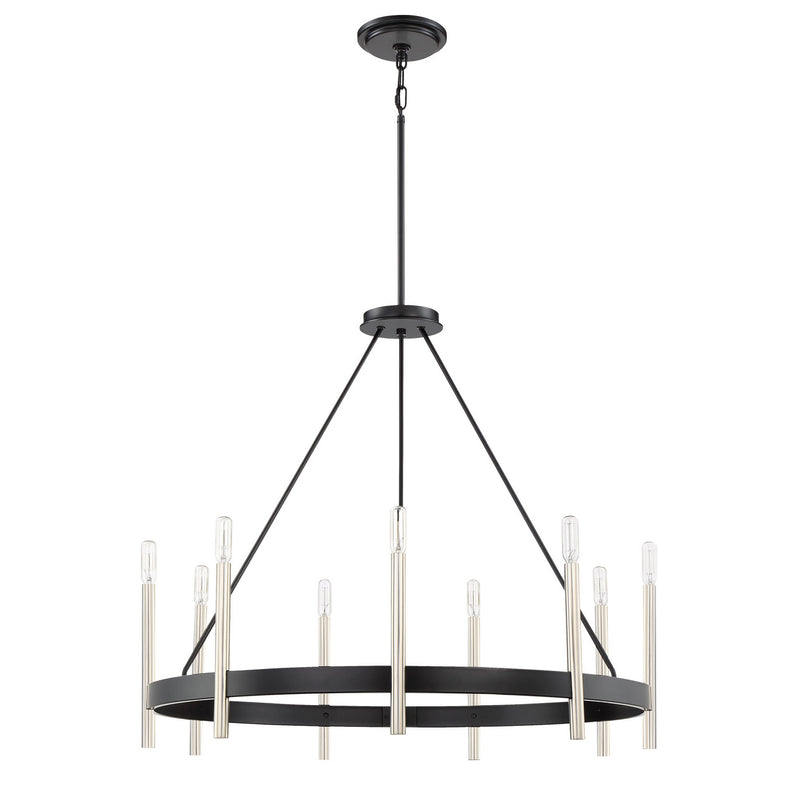 Quoizel ATH5009K Nine Light Chandelier, Mystic Black Finish - LightingWellCo