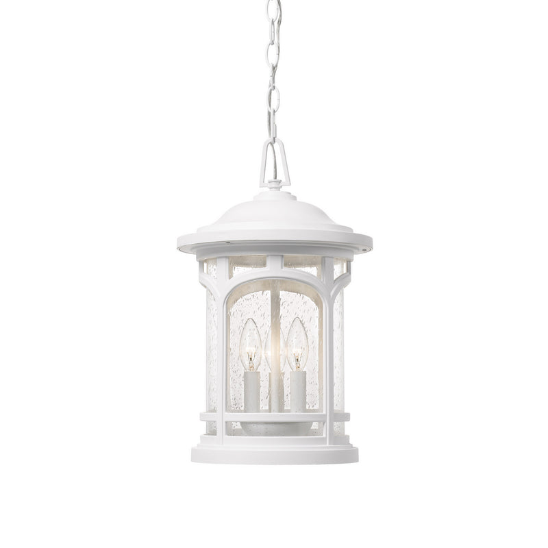 Quoizel MBH1911W Three Light Outdoor Hanging Lantern, White Lustre Finish - LightingWellCo