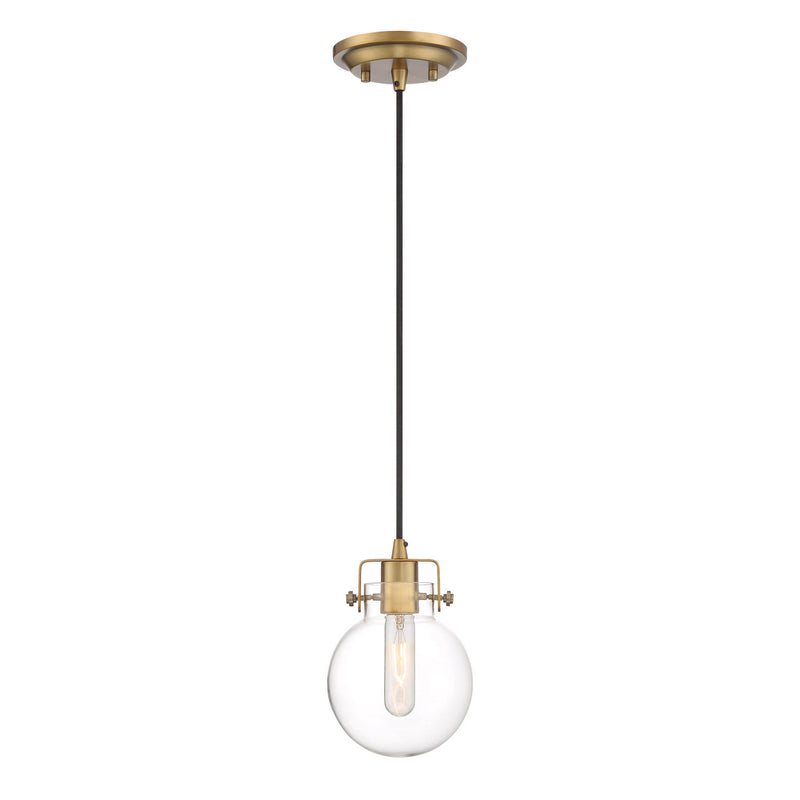 Quoizel SDL1506WS One Light Mini Pendant, Weathered Brass Finish - LightingWellCo