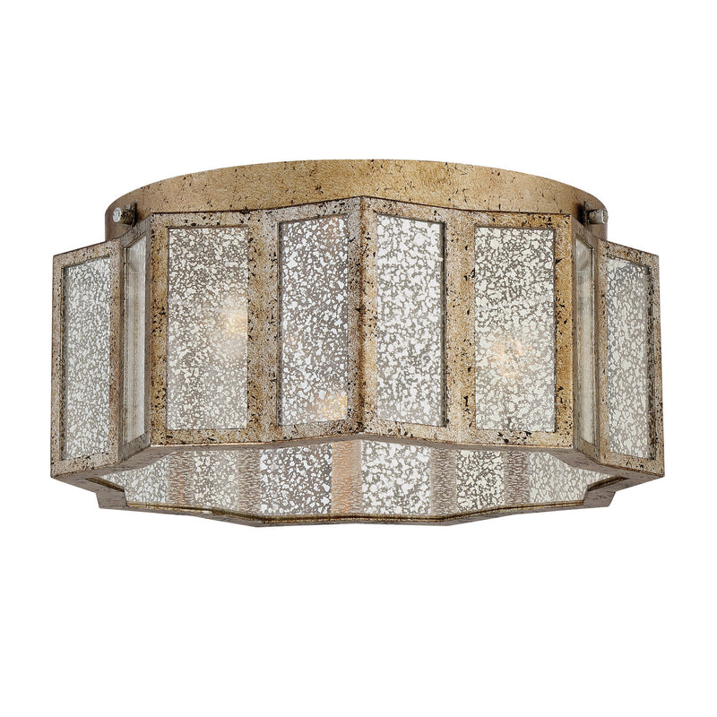 Quoizel SRE1616AGL Three Light Flush Mount, Aged Gold Finish - LightingWellCo