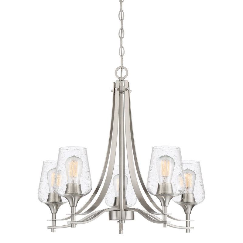 Quoizel TWE5005BN Five Light Chandelier, Brushed Nickel Finish - LightingWellCo