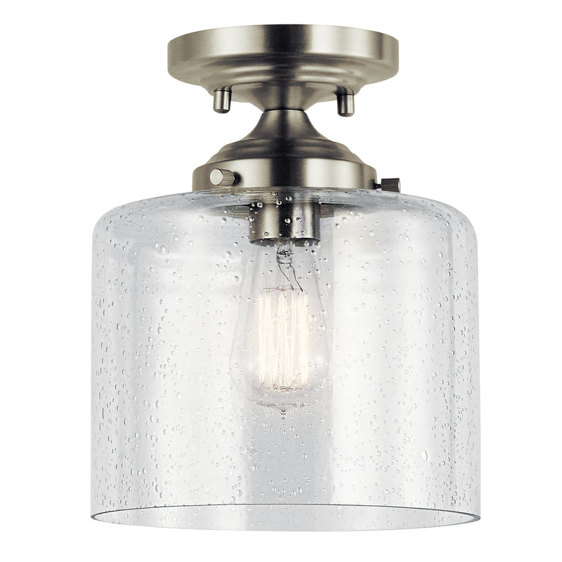 Kichler 44033NI One Light Semi Flush Mount, Brushed Nickel Finish - LightingWellCo