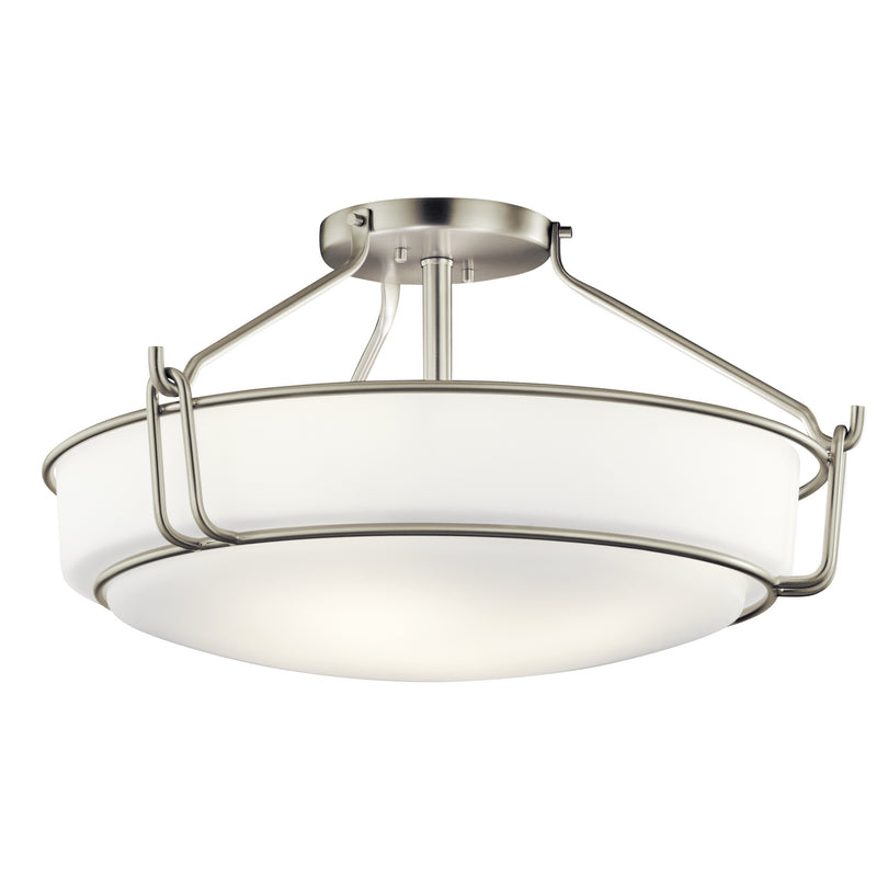 Kichler 44086NI Four Light Semi Flush Mount, Brushed Nickel Finish - LightingWellCo