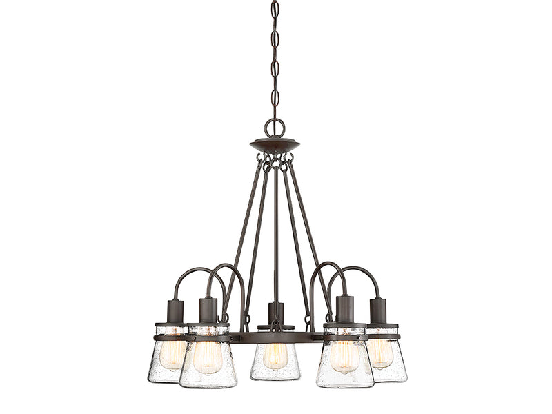 Savoy House 1-3501-5-13 Five Light Outdoor Chandelier, English Bronze Finish LightingWellCo