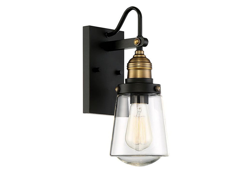 Savoy House 5-2067-51 One Light Wall Mount, Vintage Black with Warm Brass Finish LightingWellCo