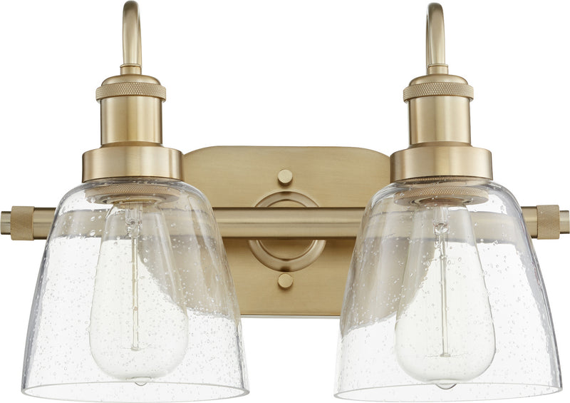 Quorum 508-2-80 Two Light Vanity, Aged Brass Finish - LightingWellCo