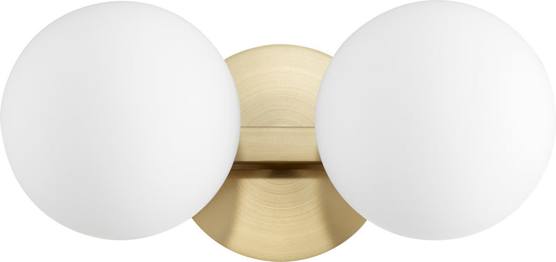 Quorum 539-2-80 Two Light Vanity, Aged Brass Finish - LightingWellCo