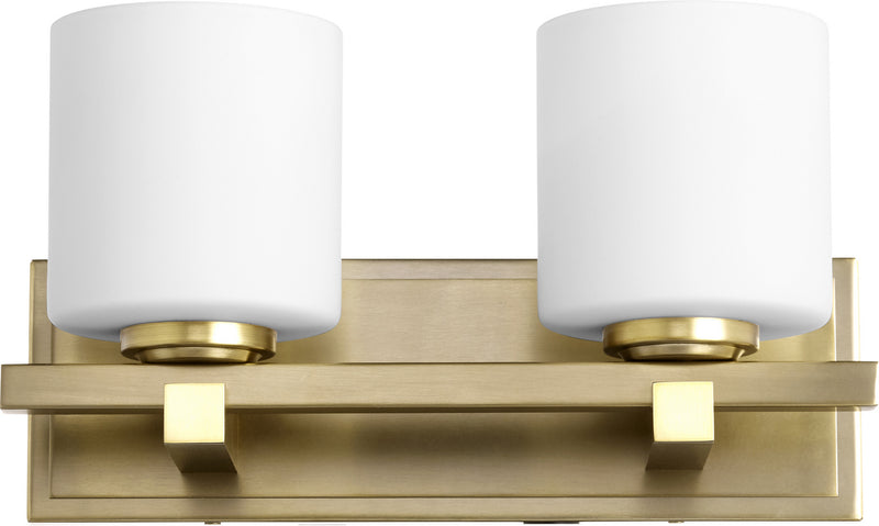 Quorum 5669-2-80 Two Light Wall Mount, Aged Brass Finish - LightingWellCo