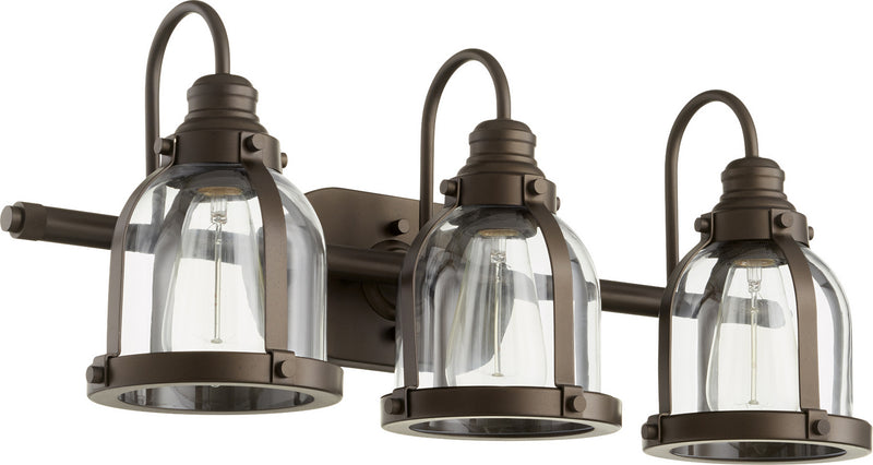 Quorum 586-3-86 Three Light Vanity, Oiled Bronze Finish - LightingWellCo