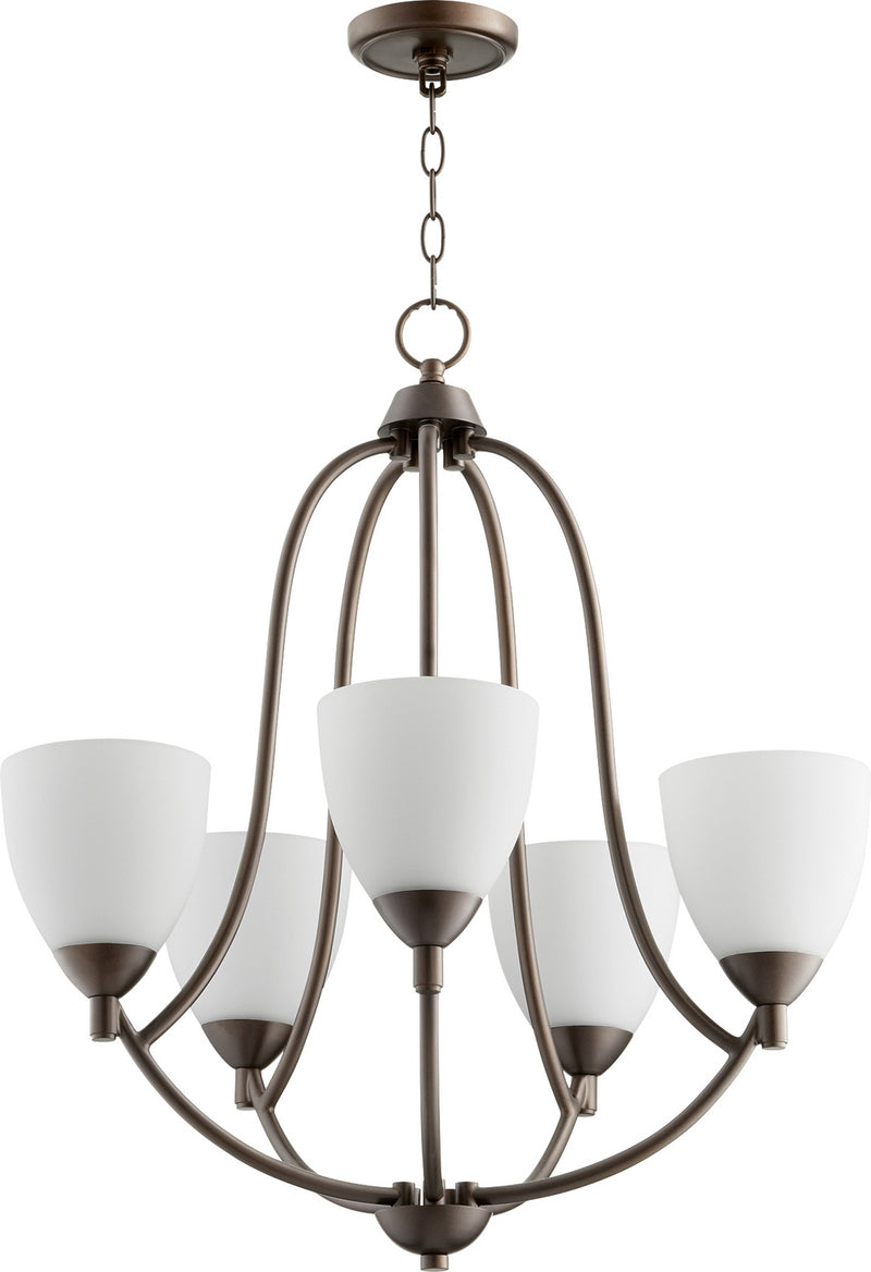 Quorum 6069-5-86 Five Light Chandelier, Oiled Bronze Finish - LightingWellCo