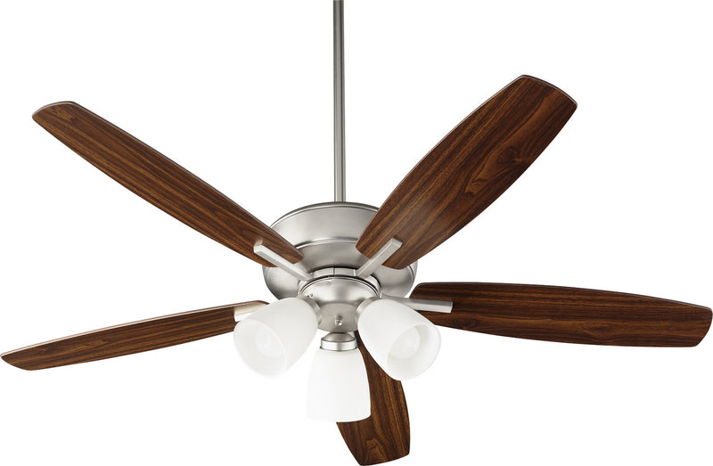 Quorum 70525-365 52``Ceiling Fan, Satin Nickel Finish - LightingWellCo